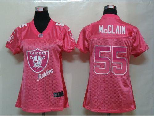  Raiders #55 Rolando McClain Pink Women's Fem Fan NFL Game Jersey