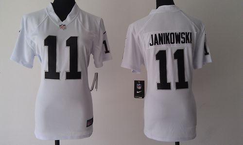  Raiders #11 Sebastian Janikowski White Women's Stitched NFL Elite Jersey