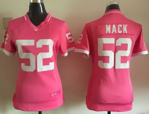  Raiders #52 Khalil Mack Pink Women's Stitched NFL Elite Bubble Gum Jersey
