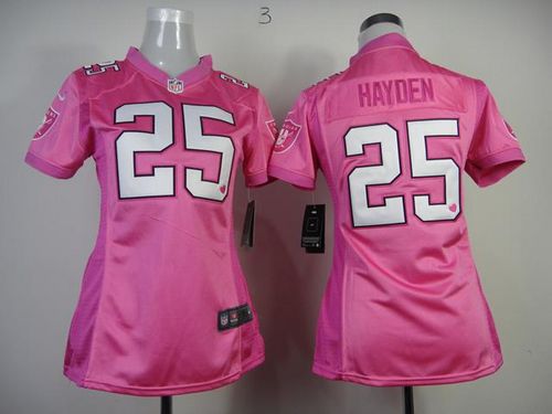  Raiders #25 D.J.Hayden Pink New Women's Be Luv'd Stitched NFL Elite Jersey