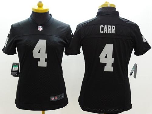  Raiders #4 Derek Carr Black Women's Stitched NFL Limited Jersey