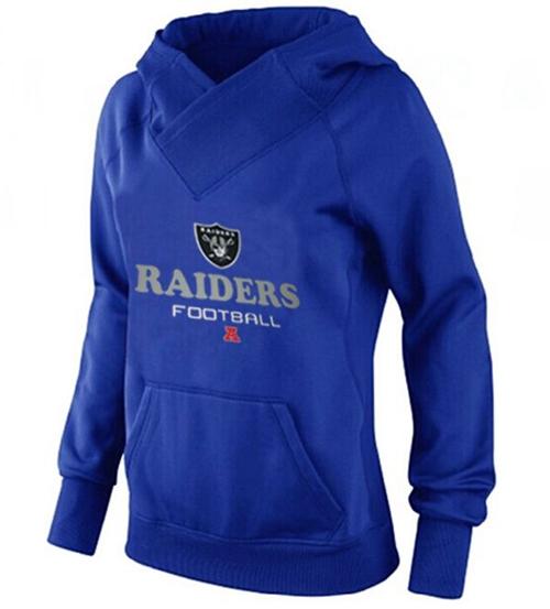 Women's Oakland Raiders Big & Tall Critical Victory Pullover Hoodie Blue