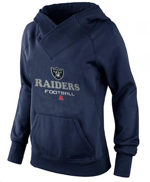 Women's Oakland Raiders Big & Tall Critical Victory Pullover Hoodie Navy Blue