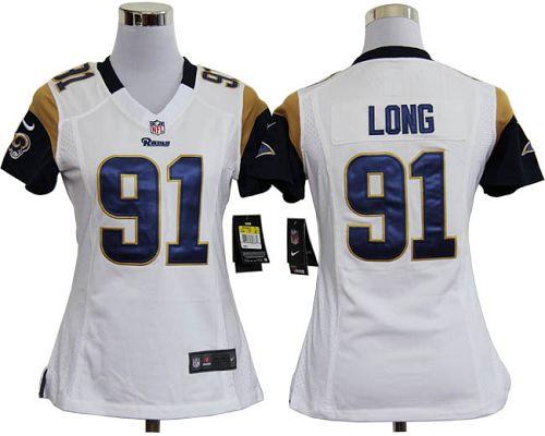  Rams #91 Chris Long White Women's Stitched NFL Elite Jersey