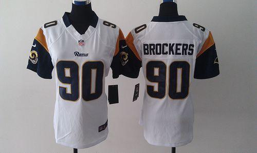  Rams #90 Michael Brockers White Women's Stitched NFL Limited Jersey