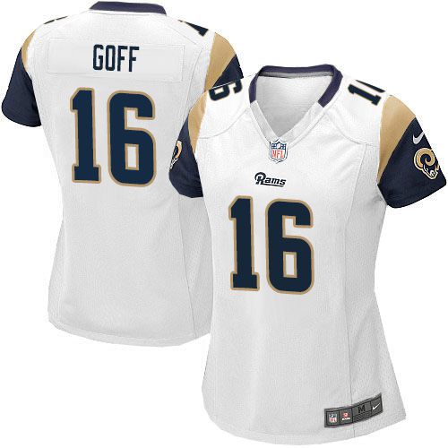  Rams #16 Jared Goff White Women's Stitched NFL Elite Jersey