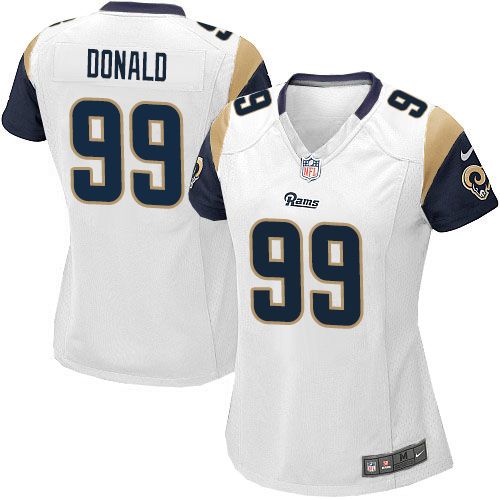  Rams #99 Aaron Donald White Women's Stitched NFL Elite Jersey