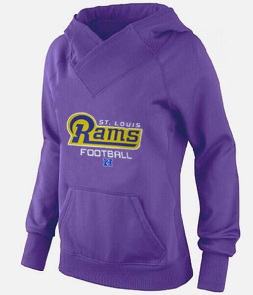 Women's St.Louis Rams Big & Tall Critical Victory Pullover Hoodie Purple