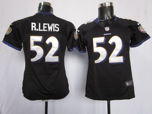  Ravens #52 Ray Lewis Black Alternate Women's Stitched NFL Elite Jersey