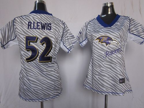  Ravens #52 Ray Lewis Zebra Women's Stitched NFL Elite Jersey