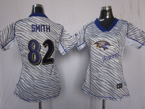  Ravens #82 Torrey Smith Zebra Women's Stitched NFL Elite Jersey