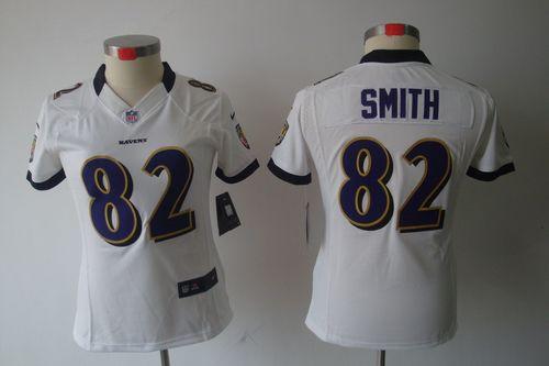  Ravens #82 Torrey Smith White Women's Stitched NFL Limited Jersey