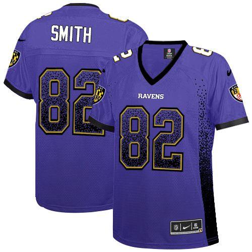  Ravens #82 Torrey Smith Purple Team Color Women's Stitched NFL Elite Drift Fashion Jersey