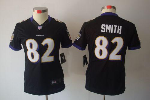  Ravens #82 Torrey Smith Black Alternate Women's Stitched NFL Limited Jersey