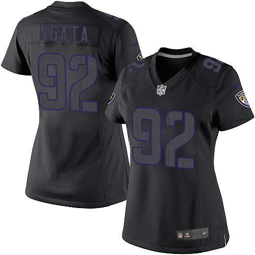  Ravens #92 Haloti Ngata Black Impact Women's Stitched NFL Limited Jersey
