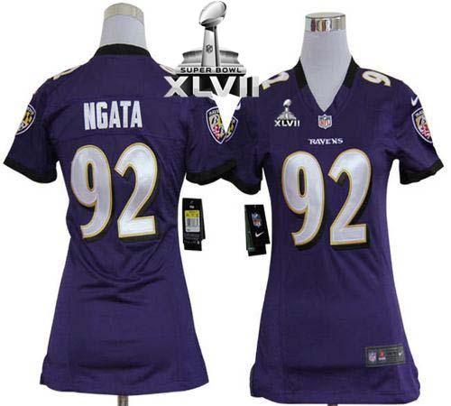  Ravens #92 Haloti Ngata Purple Team Color Super Bowl XLVII Women's Stitched NFL Elite Jersey
