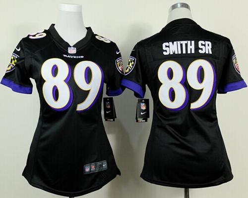  Ravens #89 Steve Smith Sr Black Alternate Women's Stitched NFL New Elite Jersey