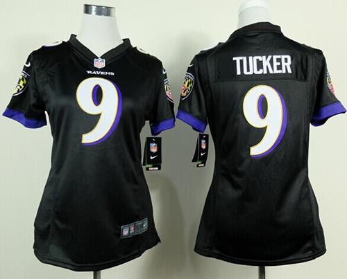 Ravens #9 Justin Tucker Black Alternate Women's Stitched New Elite Jersey