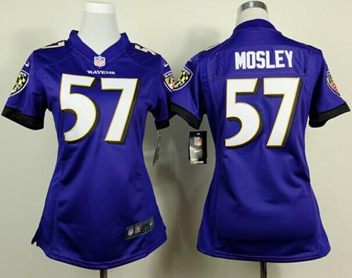  Ravens #57 C.J. Mosley Purple Team Color Women's Stitched NFL New Elite Jersey
