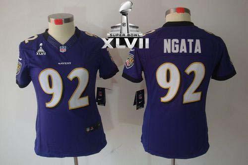  Ravens #92 Haloti Ngata Purple Team Color Super Bowl XLVII Women's Stitched NFL Limited Jersey