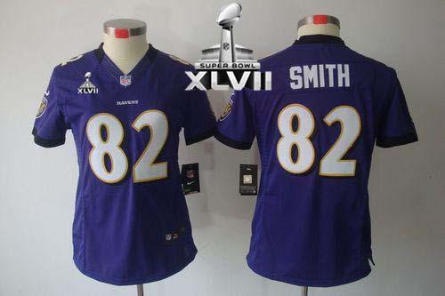  Ravens #82 Torrey Smith Purple Team Color Super Bowl XLVII Women's Stitched NFL Limited Jersey