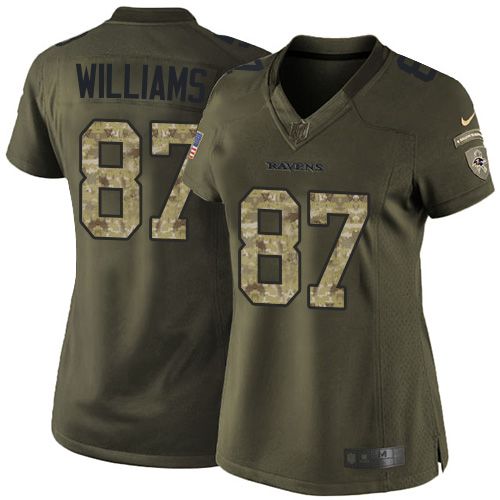 Ravens #87 Maxx Williams Green Women's Stitched NFL Limited Salute to Service Jersey