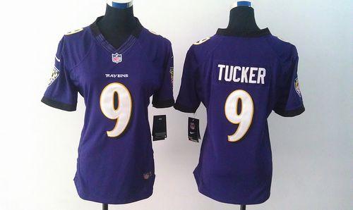  Ravens #9 Justin Tucker Purple Team Color Women's Stitched NFL Limited Jersey