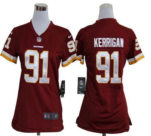  Redskins #91 Ryan Kerrigan Burgundy Red Team Color Women's Stitched NFL Elite Jersey