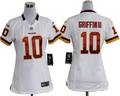  Redskins #10 Robert Griffin III White Women's Stitched NFL Elite Jersey