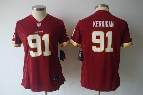  Redskins #91 Ryan Kerrigan Burgundy Red Team Color Women's NFL Game Jersey