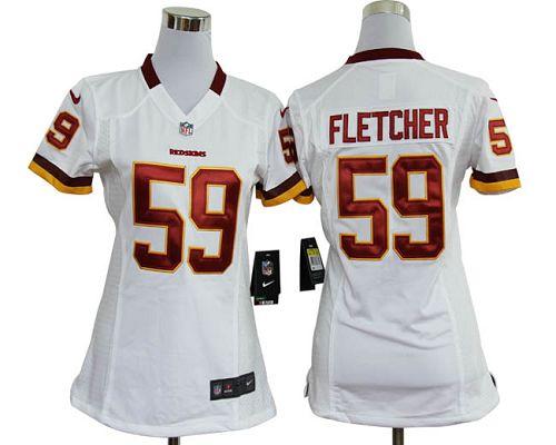  Redskins #59 London Fletcher White Women's Stitched NFL Elite Jersey