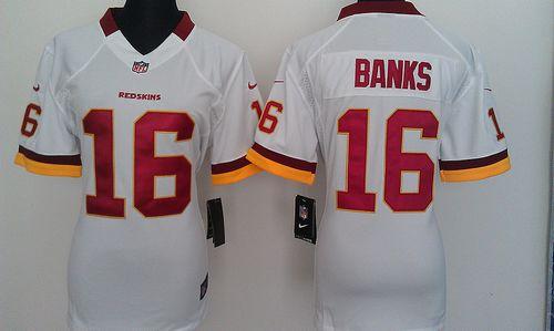  Redskins #16 Brandon Banks White Women's Stitched NFL Elite Jersey
