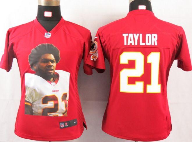  Redskins #21 Sean Taylor Burgundy Red Team Color Women's Portrait Fashion NFL Game Jersey