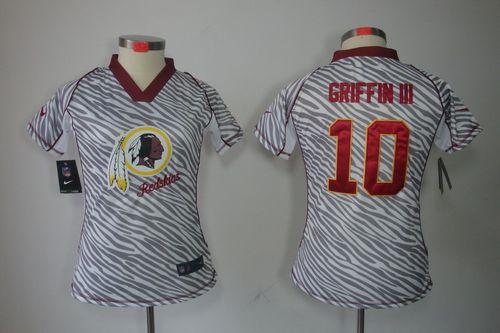  Redskins #10 Robert Griffin III Zebra Women's Stitched NFL Elite Jersey