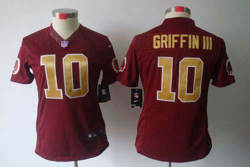  Redskins #10 Robert Griffin III Burgundy Red Alternate Women's Stitched NFL Limited Jersey