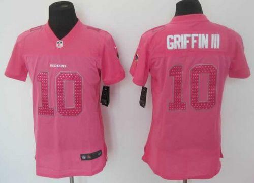  Redskins #10 Robert Griffin III Pink Sweetheart Women's Stitched NFL Elite Jersey