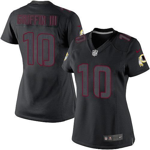 Redskins #10 Robert Griffin III Black Impact Women's Stitched NFL Limited Jersey