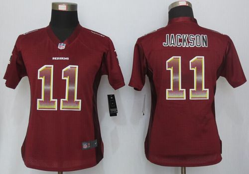  Redskins #11 DeSean Jackson Burgundy Red Team Color Women's Stitched NFL Elite Strobe Jersey