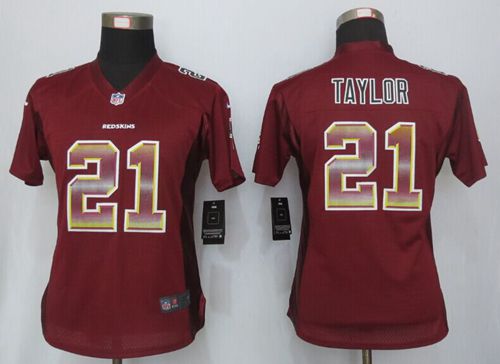  Redskins #21 Sean Taylor Burgundy Red Team Color Women's Stitched NFL Elite Strobe Jersey