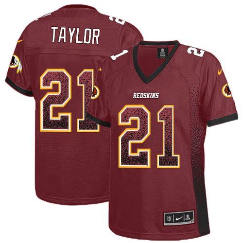  Redskins #21 Sean Taylor Burgundy Red Team Color Women's Stitched NFL Elite Drift Fashion Jersey