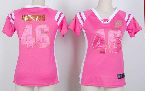  Redskins #46 Alfred Morris Pink Women's Stitched NFL Elite Draft Him Shimmer Jersey