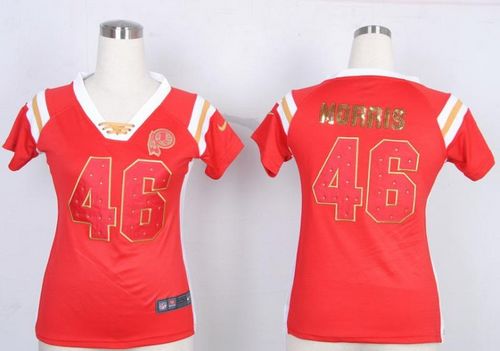  Redskins #46 Alfred Morris Burgundy Red Team Color Women's Stitched NFL Elite Draft Him Shimmer Jersey
