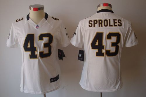  Saints #43 Darren Sproles White Women's Stitched NFL Limited Jersey