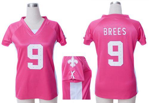  Saints #9 Drew Brees Pink Draft Him Name & Number Top Women's Stitched NFL Elite Jersey