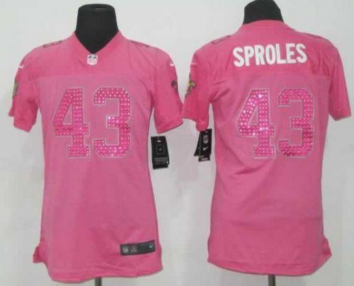  Saints #43 Darren Sproles Pink Sweetheart Women's Stitched NFL Elite Jersey