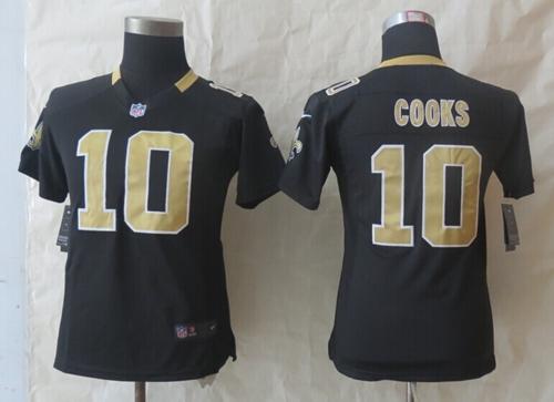  Saints #10 Brandin Cooks Black Team Color Women's Stitched NFL Limited Jersey