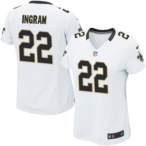  Saints #22 Mark Ingram White Women's Stitched NFL Elite Jersey