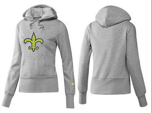 Women's New Orleans Saints Logo Pullover Hoodie Grey