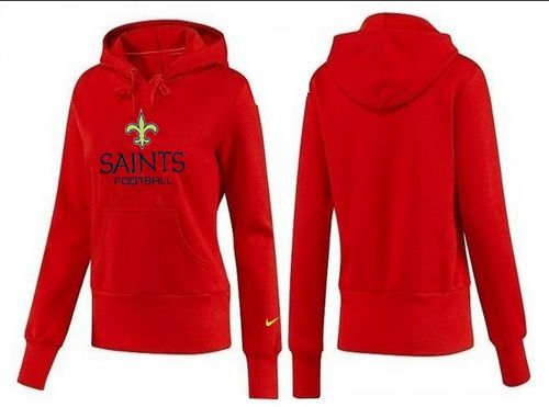 Women's New Orleans Saints Authentic Logo Pullover Hoodie Red