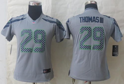  Seahawks #29 Earl Thomas III Grey Alternate Women's Stitched NFL Limited Jersey